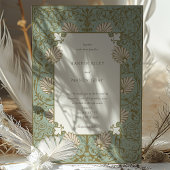 バロック華美スタイルセージ結婚ベージュ 招待状