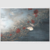 バロック蝶ネイビーブルーレッドパテ華美ィナ 薄葉紙 (正面)