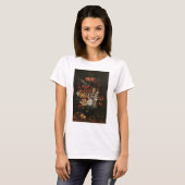 バロック調の花瓶に活けた花の静物画 Tシャツ (正面フル)