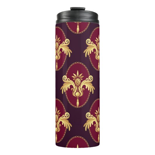 バロック金ゴールドスコネマゼンタパターン タンブラー (正面)