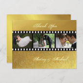 バロック金ゴールドト結婚ーンの感謝ポストカード ポストカード (正面/裏面)