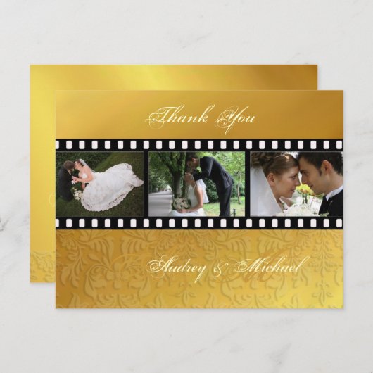バロック金ゴールドト結婚ーンの感謝ポストカード ポストカード (正面/裏面)