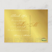バロック金ゴールドト結婚ーンの感謝ポストカード ポストカード (裏面)