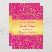 バロック金ゴールドフレームキンセアニェラ招待状 招待状 (正面/裏面)