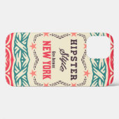 バロック風のオーナメントとフローラ詳細、ヒップスターカード Case-Mate iPhoneケース (裏面 (横))