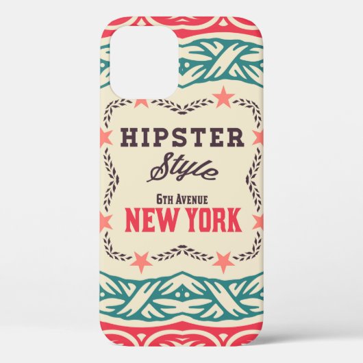 バロック風のオーナメントとフローラ詳細、ヒップスターカード Case-Mate iPhoneケース (裏面)