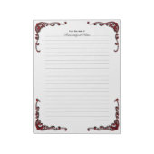 バロック風エレガンス – ブラックライニング ノートパッド (回転)