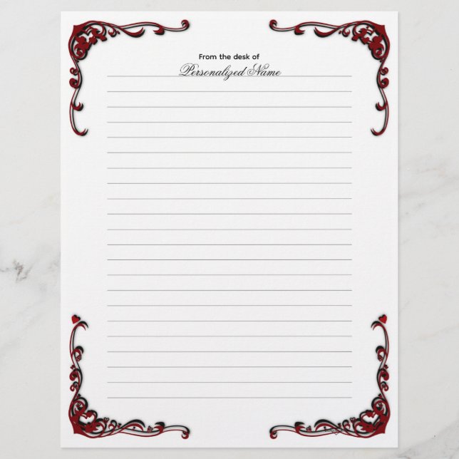 バロック風エレガンス – ブラックライニング レターヘッド (正面)