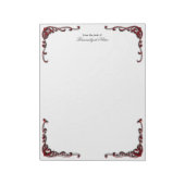 バロック風エレガンス – 黒い裏地なし ノートパッド (回転)