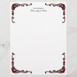 バロック風エレガンス – 黒い裏地なし レターヘッド