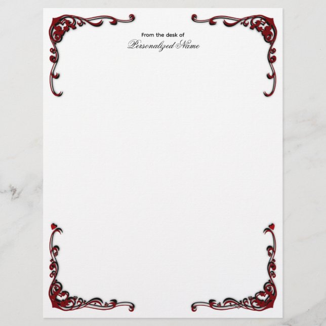 バロック風エレガンス – 黒い裏地なし レターヘッド (正面)