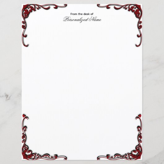 バロック風エレガンス – 黒い裏地のない紙シート (正面)