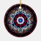 バロック風スノーフレーク様カラフル模様 セラミックオーナメント (正面)