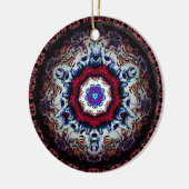 バロック風スノーフレーク様カラフル模様 セラミックオーナメント (左)