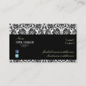 バロック風ダマスク/黒+白 名刺 (裏面)
