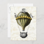 バロック風バルーンブラックイエロー ポストカード (正面/裏面)