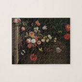 バロック風フラワーベースの花の静物画 ジグソーパズル (横)