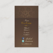 バロック風レースダマフェイクスク/金ゴールド/栗ブラウン 名刺 (裏面)