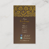 バロック風レースダマフェイクスク/金ゴールド/栗ブラウン 名刺 (裏面)