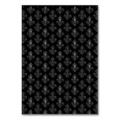 バロック黒と白の折りエレガント畳み可能な名刺 テーブルナンバー (裏面)