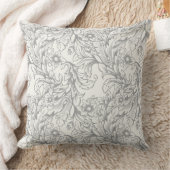 バロック・アカンサス・リーフ・グレイ クッション (ブランケット)