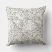 バロック・アカンサス・リーフ・グレイ クッション (裏面)