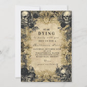 バロック スカル ゴシック ハロウィン パーティ 招待状 (正面)