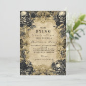 バロック スカル ゴシック ハロウィン パーティ 招待状 (スタンド正面)