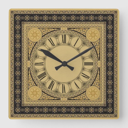 バロック スクエア壁時計 (正面)