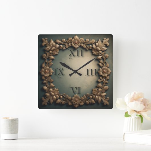 バロック スクエア壁時計 (ホーム)