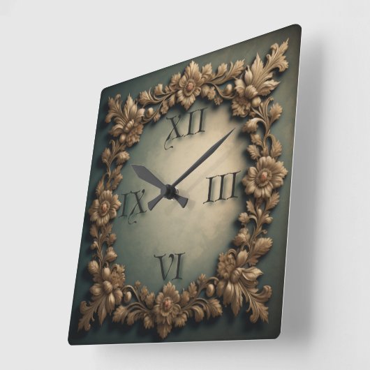 バロック スクエア壁時計 (傾斜)