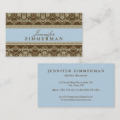 バロック·ダマスク·デザイナー·名刺:赤ちゃん 名刺 (正面/裏面)