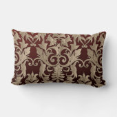 バロック・ダマスク・ブロケード・クリーム・ベージュオン・ブルゴーニュ ランバークッション (裏面)