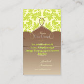 バロック·ダマスク（ライム·グリーン/チョコレート·ブラウン） 名刺 (裏面)