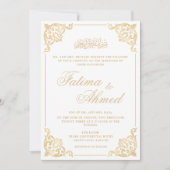 バロック・ニカ金ゴールドイスラム結婚教徒 招待状 (正面)