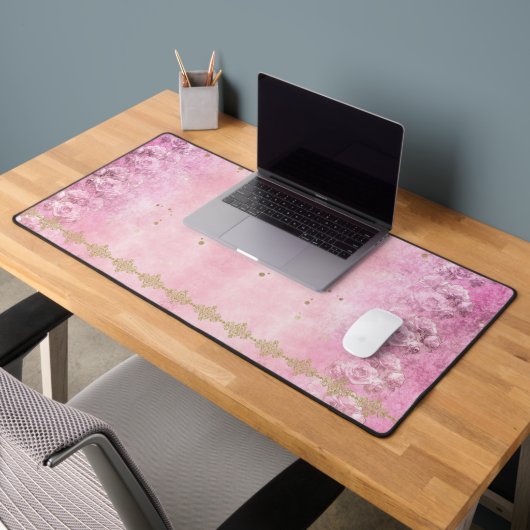 バロック、バラ、ダマスクグランジ- Desk Mat デスクマット (オフィス2)