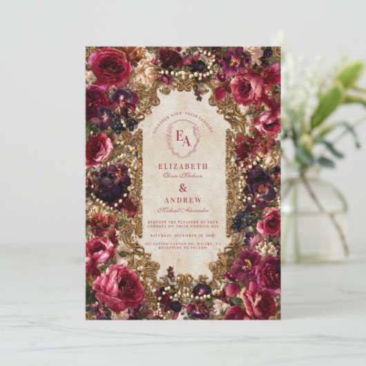 バロック・ベリーとブルゴーニュのフローラ結婚ズ 招待状 (スタンド正面)