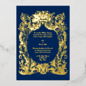 バロック・ロココの結婚式 箔招待状 (正面)