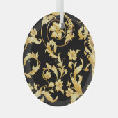 バロック・ロココビクトリアン、花の模様。 ガラスオーナメント (正面右)