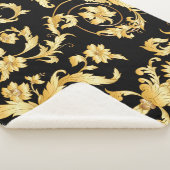 バロック・ロココビクトリアン、花の模様。 シェルパブランケット (3/4)