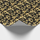 バロック・ロココビクトリアン、花の模様。 ラッピングペーパー (角)