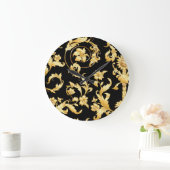 バロック・ロココビクトリアン、花の模様。 ラージ壁時計 (ホーム)