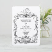 バロック ロココ様式の装飾的な枠 招待状 (スタンド正面)