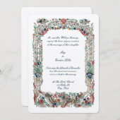 バロック ロココ カラー フラワーズ祭壇枠 招待状 (正面/裏面)