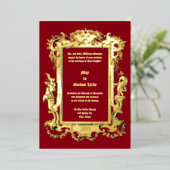 バロック ロココ シュルブ 果物 花 フレーム 境界線 箔招待状 (立ち正面)