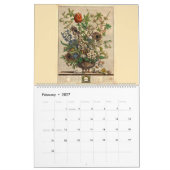 バロック ロココ 花の植物画 12ヶ月 カレンダー (2月 2027)