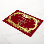 バロック ロココ 花枠ボーダー 箔招待状 (回転した状態)