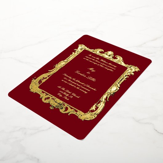 バロック・ロココ 17世紀のフレームボーダー 箔招待状 (回転した状態)