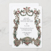 バロック・ロコフランソワ・ブーシェ結婚・カルトゥーシュ 招待状 (正面/裏面)