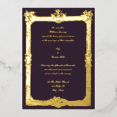 バロック・ロコフルーツ&フローラフレ結婚ーム 箔招待状 (正面)